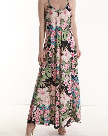 Robe longue à bretelle fleuri